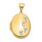 14K Yellow Gold Lords Footprints Locket Pendant Jewelry 22.6mm x 13.8mm